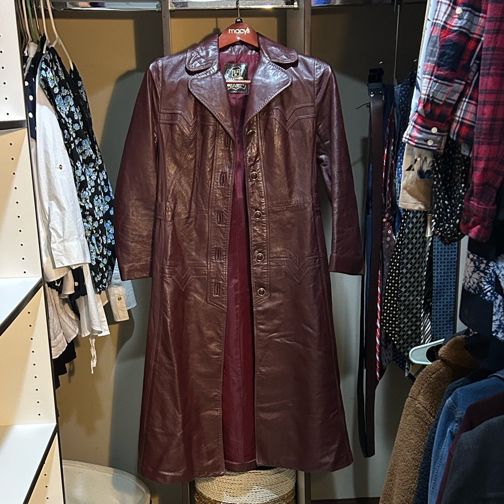Women's Maroon Leather Jacket